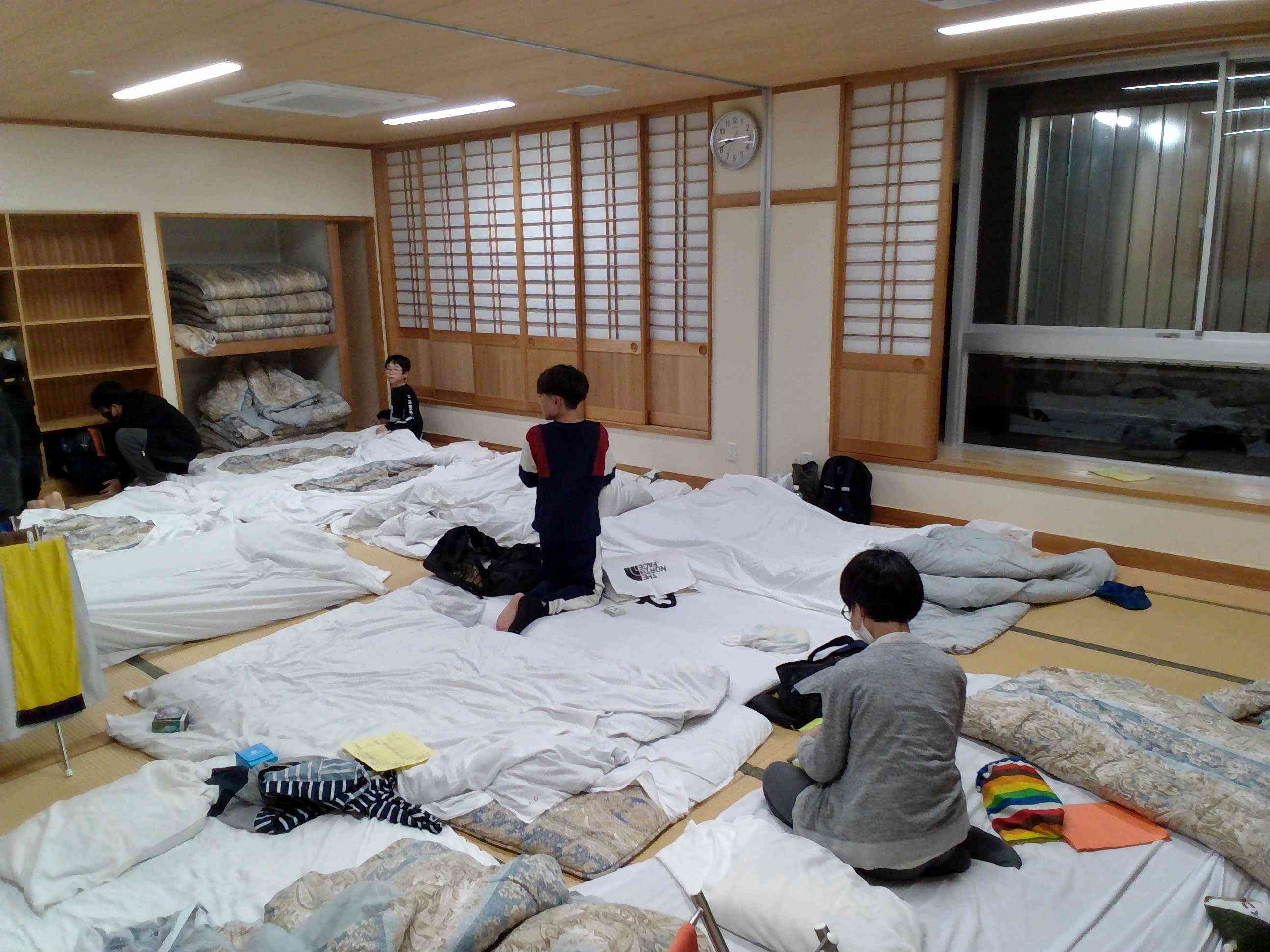１日目寝る準備